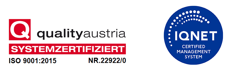 Zertifizierungslogo Quality Austria ISO 9001:2015