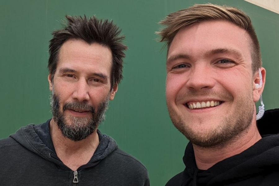 Selfie von Student Michael Leeb-Hebaus und Keanu Reeves