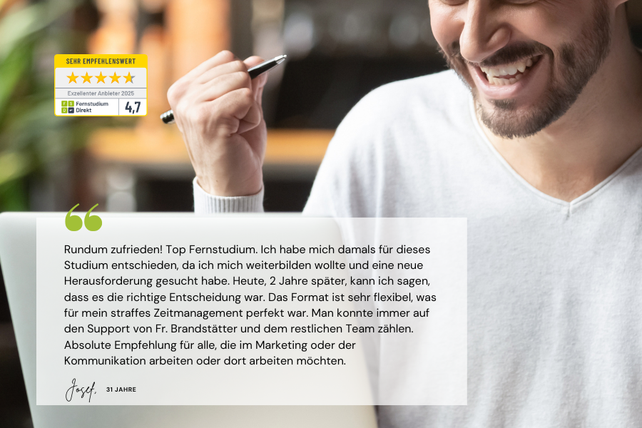 Zitat zur Betreuung im Fernstudium bei der eLearning Academy for Communication