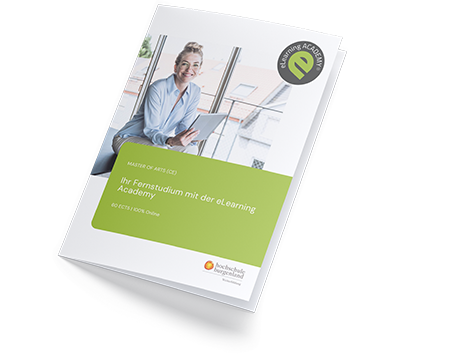 Mock-Up des Folders der Fernstudien der eLearning Academy for Communication GmbH