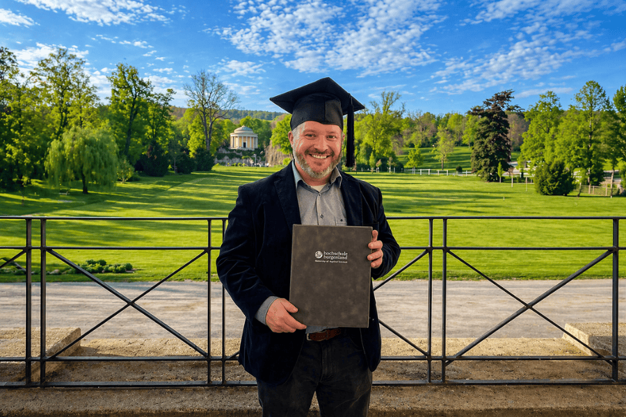 Student Halvard Stadlbauer bei der Sponsion