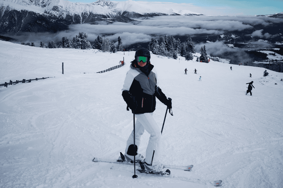 Monika Wagner-Taufratzhofer im Skiurlaub während des Masterstudiums in Marketing und Kommunikation.