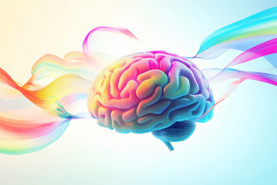 alexander-bichler_hochschulabschluss-master Bunte Illustration eines Gehirns, als Symbolbild für die Vielfalt des neurodivergenten Denkens